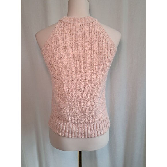 J.Crew High Neck Textured Pointelle Sweater Tank Light Pink J0928 Size XXS - Picture 4 of 9